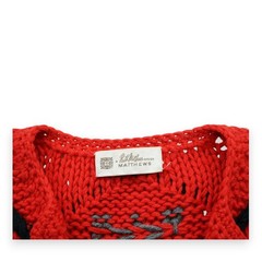 VTG Ruth Matthews Design Open Front Crochet Cardigan ~ Size Small ~ Red