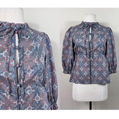 Marc by Marc Jacobs scarf print silk top 70s vintage blouse victorian Edwardian