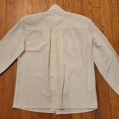 Rena Rowan Saville Petite Cream High Neck Blouse Vintage 6 Ivory Cottage Granny