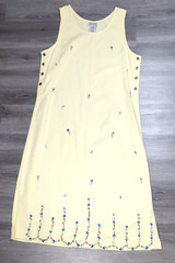 Vintage Tank Dress Size M Embroidered Cotton Denim Midi Cottagecore Prairie