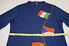 Vintage Mini Dress Size S/M 60s Navy Blue Italy Czech Norway USA Flags Mod GoGo