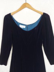 VTG 80/90s Nancy Johnson Dress Womens 10 Velvet Purple Dark Romance Whimsigoth