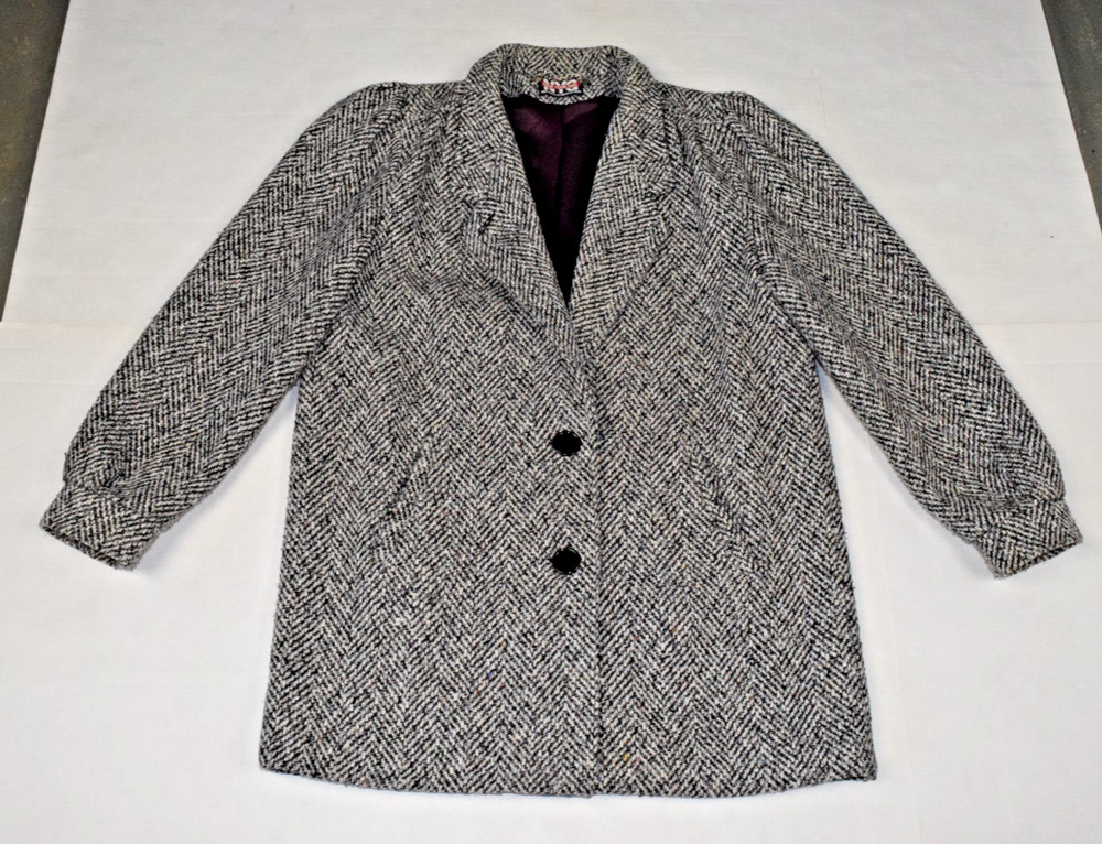 Vintage New York Girl Tweed Coat Size S/M 70s Rainbow Fleck donegal Wool MadeUSA