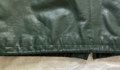 Jacqueline Ferrar Forest Green Leather Parka Coat Women’s Large Coyote Fur Hood