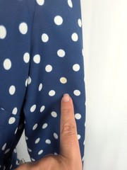 Vintage 60s Victor Costa Dress Medium Blue Polka Dot