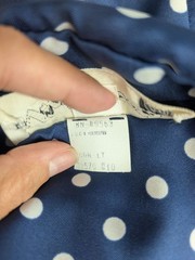 Vintage 60s Victor Costa Dress Medium Blue Polka Dot