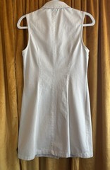 Vintage 1990s Guess Jeans Cream Denim Sleeveless Bodycon Snap Front Dress Size 9