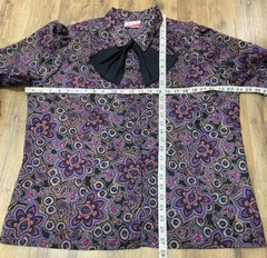Vintage Jonquil by Judy Bond Multi Purple Floral Button Up Shirt Women’s Large