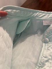 Vintage Miss Elaine Quilted Button Front Robe Light Blue Size Small Cottagecore