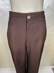 Vintage Ladies 1970’s PULSE Brown Polyester Pants Wide Leg High Waisted Disco