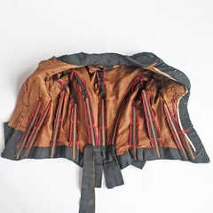 1900’s Antique Black Bombazine Mourning Bodice Jacket / Spherical Buttons