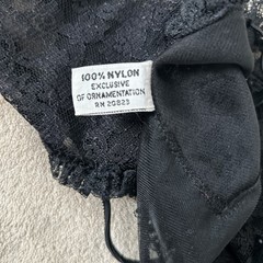 Vtg Treasure from California By Faris-Black Lace Heart Shape String Bikini Sz 6