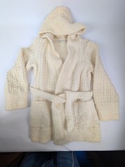 Sweater Vintage White Hooded B.E.T.Y.K. Size 4 Made In Greece