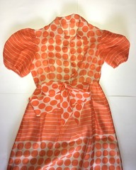 NINA RICCI BOUTIQUE PARIS Orange Polka Dot Dress Vintage 1960s – 70s *Sz Petite