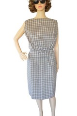 Vintage 60s Patty Woodard Brown Plaid Belted Skirt Set Juniors Size Small Coquet