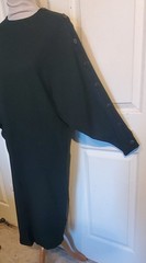 Vintage Black Jaeger Wool Unstructured Dress Dolman Sleeves B42 Size 12