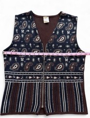 Vintage French Kasha de Rodier Brown Wool Vest Womens Size M Grandpa Western