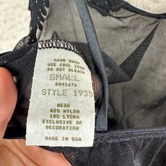 Vtg Thong Bodysuit Sheer Sexy Boudoir Black Bridal Sissy Small Risqué Stripper