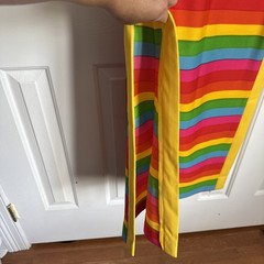 Ruth Norman For Gay Gibson Vintage Polyester Rainbow Striped Sleeveless Maxi