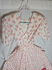 1980’s Choon California Red & White Dress Size 20 inch waist
