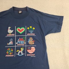 Screen Stars Best T Shirt Womens Large Rocking Horse 90’s Graphic USA Made VTG