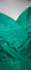 Vtg 50s Harry Keiser GREEN Fit Flare Taffeta Off Shoulder Party Cocktail Dress S