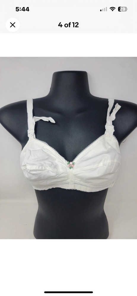 RARE Vtg Symbra Ette Bra NOS 32CC Style 162 1960s 60s New NOS White Beginner