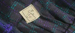 Vtg Eva Late 70s Early 80s Womens Wool Blend Blazer And Skirt Navy Multi Sz 9/10