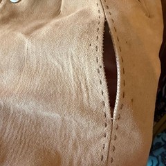 Vintage Saks Fifth Avenue Suede Blonde Mink Collared Mod 1960s Coat Medium