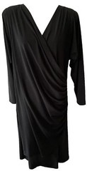 Ricki Lang for Nuit Black Cocktail Party Dress Ruched Side Rhinestones Sz 10