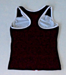 Vintage Top Athletic Works Size M Y2K Red White Black Racerback Built in Bra