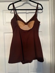 Vintage Cole of California Swim Dress Brown White Trim Size 18 (modern 8-10)