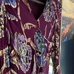 Judy Hornby Couture 1980’s Vintage Silk Dress, Size 16