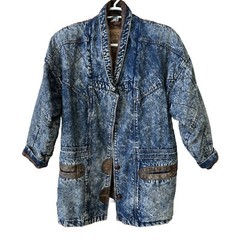 Vtg Y2K Farm Work Lined Warm Denim Farm Jacket Coat Size LG Women’s EUC