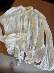 Gorgeous Vintage Ivory/white Blouse Women’s Eyelet Repair Antique