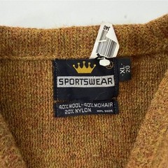 VTG 1960s Wool Mohair Fuzzy Cardigan Kurt Cobain Grunge Sweater Sz Small
