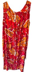 VINTAGE AVON Flowers Red Summer Long Sun Dress Size Large 1990 NWOT