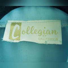 Vintage 1970s Collegian of California Sky Blue Leisure Suit Pant Set