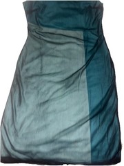 Vtg ’90s Express Color Block Dress/Turqoise Black Mesh Overlay Sz 7/8 Strap