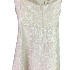Scott McClintock 80s Cocktail Dress Womens 8P Ivory Paisley Strapless Vintage