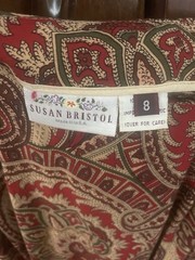 Susan Bristol Vintage Skirt Size 8 Paisley Fruit Print Rayon Made In USA
