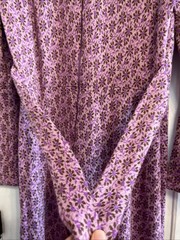 Vintage Terri Petites Purple Floral Print Zipper Dress With Peter Pan Collar