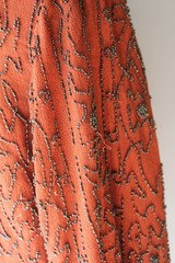 Antique 1920s Burnt Orange Heavily Beaded Blouse 20s Vintage Beaded Blouse