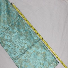 Vintage 50s Brocade Silk Tang Jacket Sz Sm Garden Scene Turquoise NEWLOOK Label
