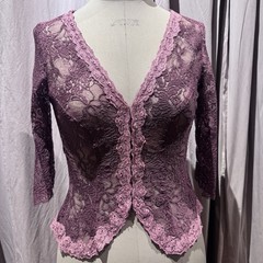 Vintage Ann Ferriday Cotton Net Lace Hook N Eye Corset Top M/L Deadstock!