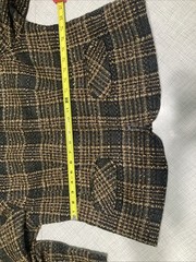 VTG Sag Harbor Women’s 14 Petite Brown Plaid 90s Career Blazer Jacket F12072 14P