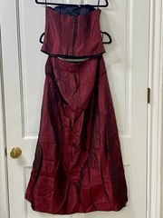 Jessica McClintock Y2K Red Iridescent 2 Pc Set Formal Prom Gown Womens Sz 7 & 9