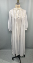 Vintage Robe Nightgown SIZE SMALL blue long ruffle lace CHARACTER 60s 70s