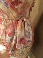 Frank Usher 10 M Floral Ruched Luxe Cottage Core Dress W Spaghetti Straps