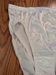 Hanes Her Way white shiny Satin Stretch Hi-Cut Brief Women’s Panties Vintage 5